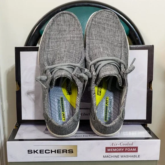 Skechers men slip-on Canvas shoes gray - Picture 3 of 10